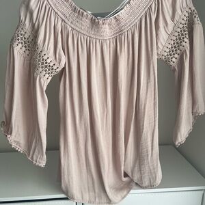 Jennifer Lopez Light Pink Off-Shoulder Blouse. Worn once.